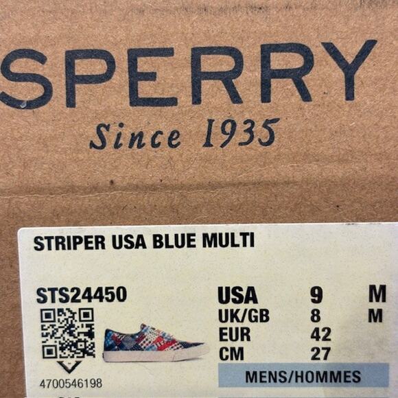 Sperry Striper USA Sneaker Shoes STS24450, Men sz 9 Red, White & Blue - Picture 7 of 7